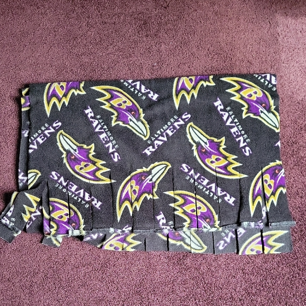 Baltimore Ravens Fleece Scarf - Black & Purple Logo Pattern